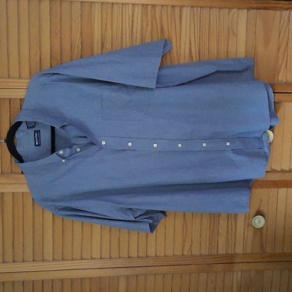 Puritan Other - Puritan Wrinkle Resistant Blue Short Sleeve Button Down Dress Shirt Size 2XL